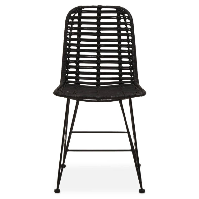 Premier Housewares Lagom Black Natural Rattan Dining Chair