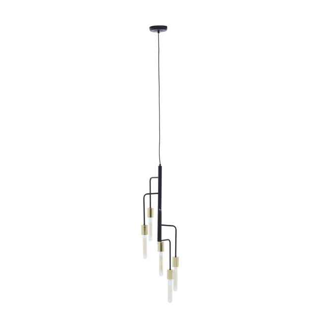 Premier Housewares Lagona 5 Bulb Gold And Black Pendant Light