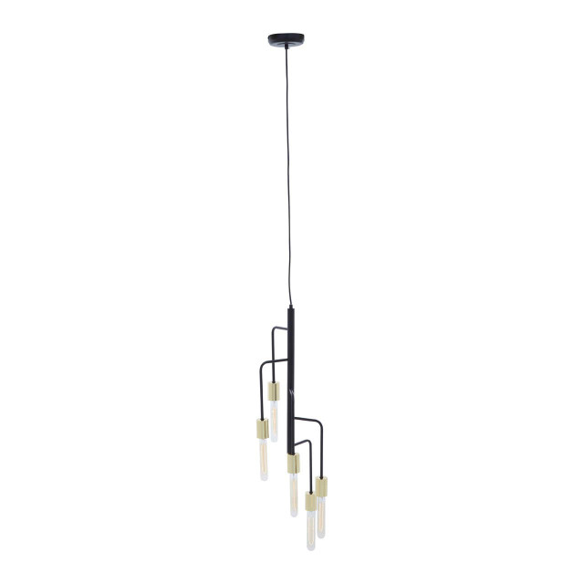 Premier Housewares Lagona 5 Bulb Gold And Black Pendant Light