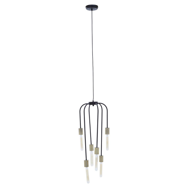 premier housewares Lagona 6 Bulb Black Pendant Light