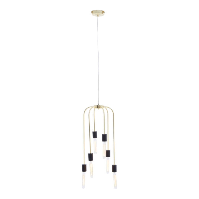 Premier Housewares Lagona 6 Bulb Gold Finish Pendant Light