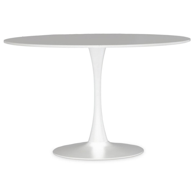 premier housewares Laila Large White Round Dining Table
