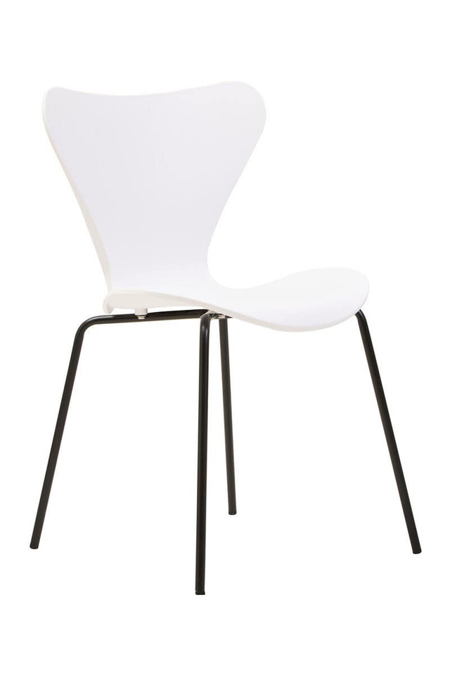 premier housewares Laila White Seat and Black Legs Dining Chair