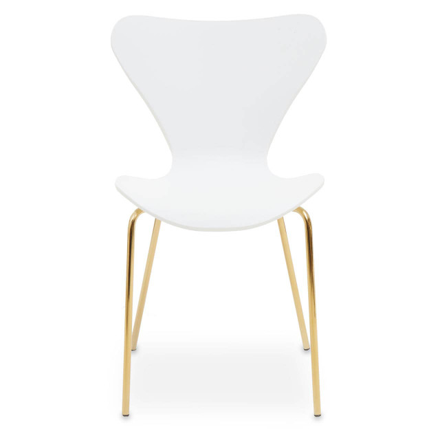 premier housewares Laila White Seat And Gold Finish Legs Dining Chair