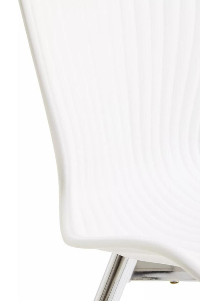 Premier Housewares Laila White Seat And Silver Chrome Legs Dining Chair