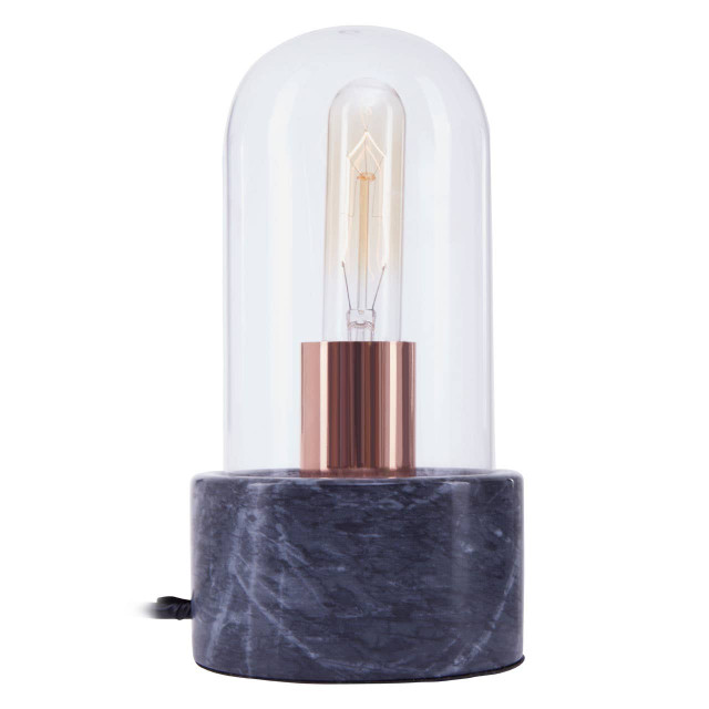 Premier Housewares Lamonte Bell Lamp With Black Marble Base