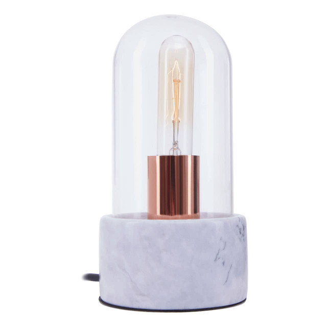 Premier Housewares Lamonte Bell Lamp With Grey Marble Base