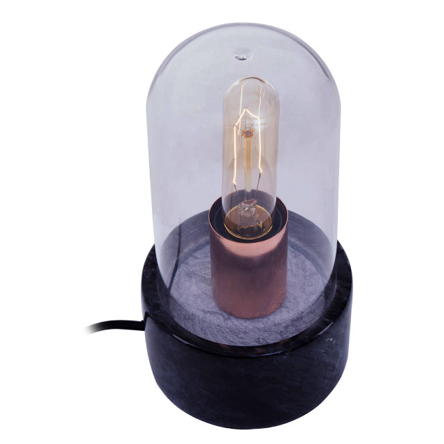 Premier Housewares Lamonte Black Marble Base EU Plug Bell Lamp