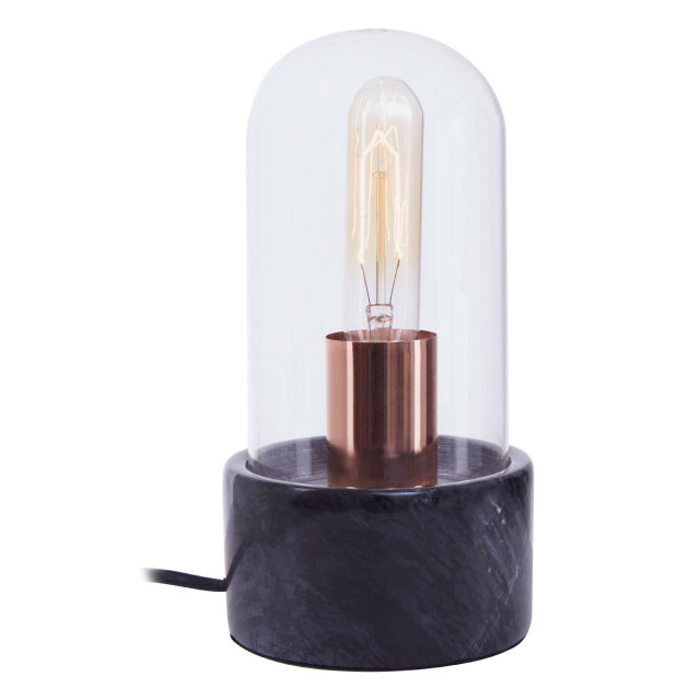 premier housewares Lamonte Black Marble Base EU Plug Bell Lamp