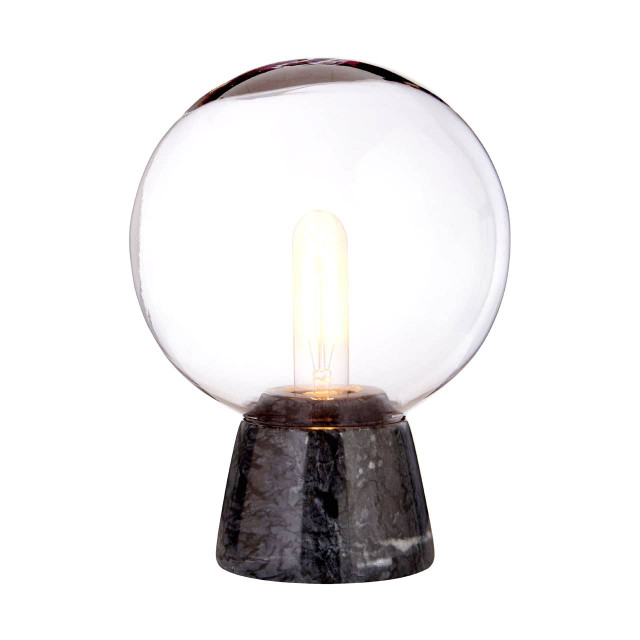 Premier Housewares Lamonte Black Marble Base EU Plug Globe