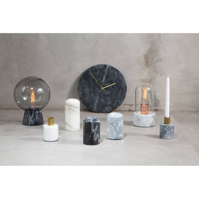 Premier Housewares Lamonte Globe Lamp With Black Marble Base