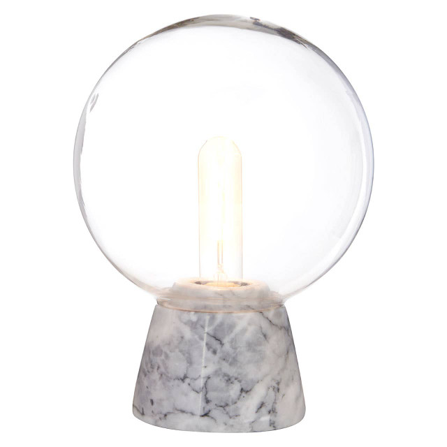 premier housewares Lamonte Globe Lamp with Grey Marble Base