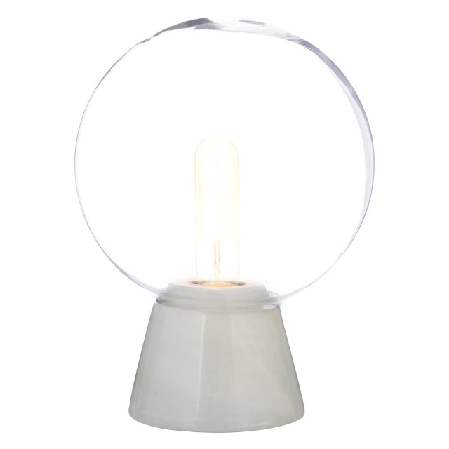 Premier Housewares Lamonte Globe Lamp With White Marble Base