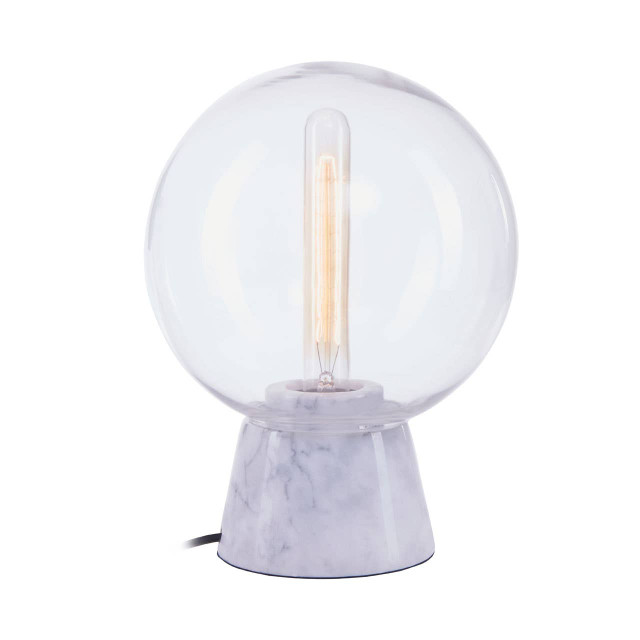 Premier Housewares Lamonte Grey Marble Base EU Plug Globe Lamp