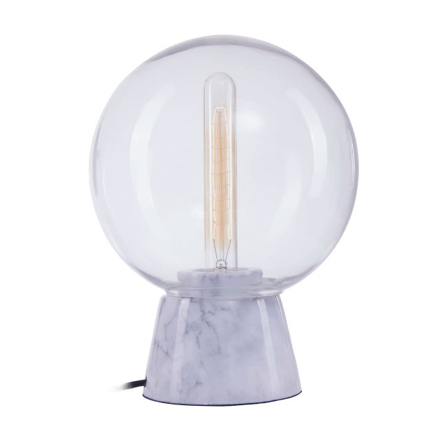 Premier Housewares Lamonte Grey Marble Base EU Plug Globe Lamp