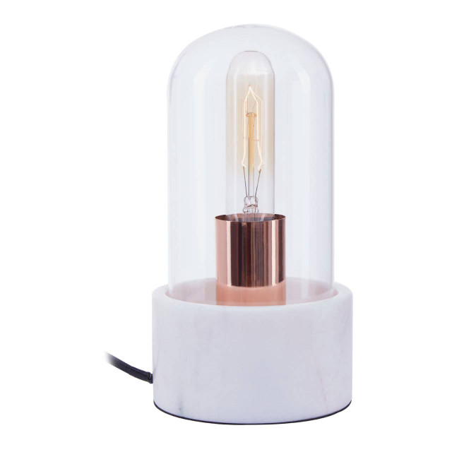 Premier Housewares Lamonte White Marble Base EU Plug Bell Lamp