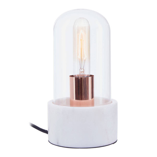 premier housewares Lamonte White Marble Base EU Plug Bell Lamp