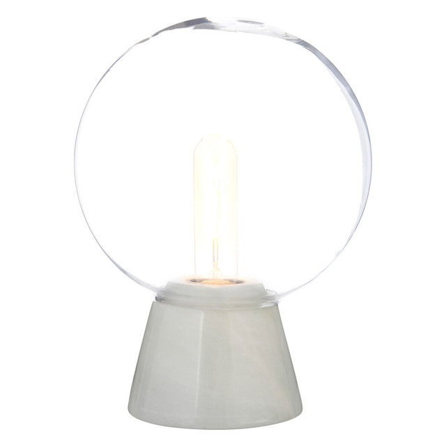 premier housewares Lamonte White Marble Base EU Plug Globe Lamp