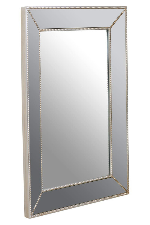 premier housewares Lapari Silver Finish Rectangular Wall Mirror