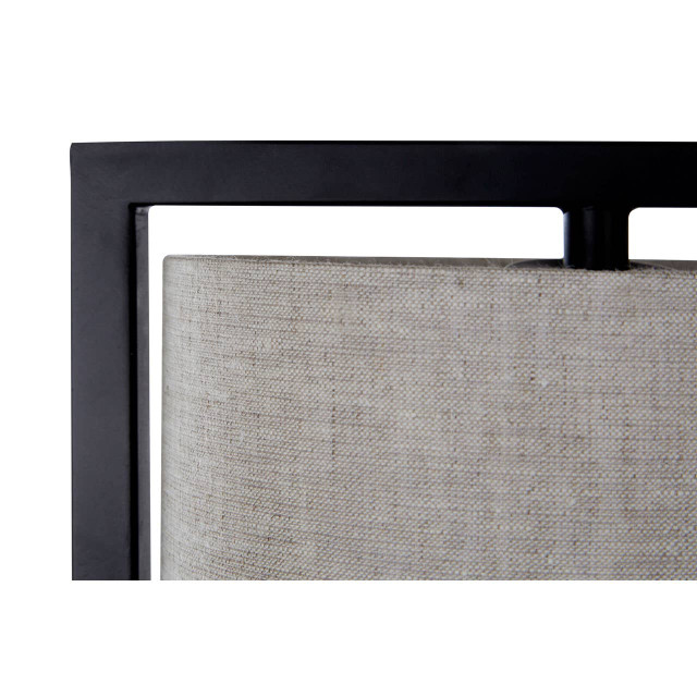 Premier Housewares Lara Black Metal Table Lamp With Grey Shade