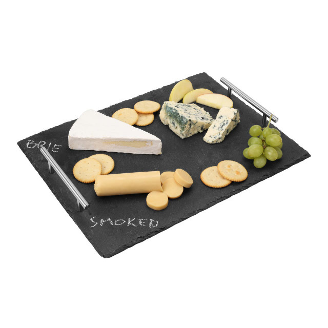 Premier Housewares Large Slate Tray With Stainless Steel Handles