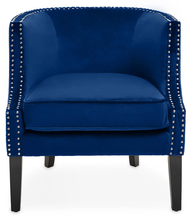 Premier Housewares Larissa Blue Velvet Studded Chair