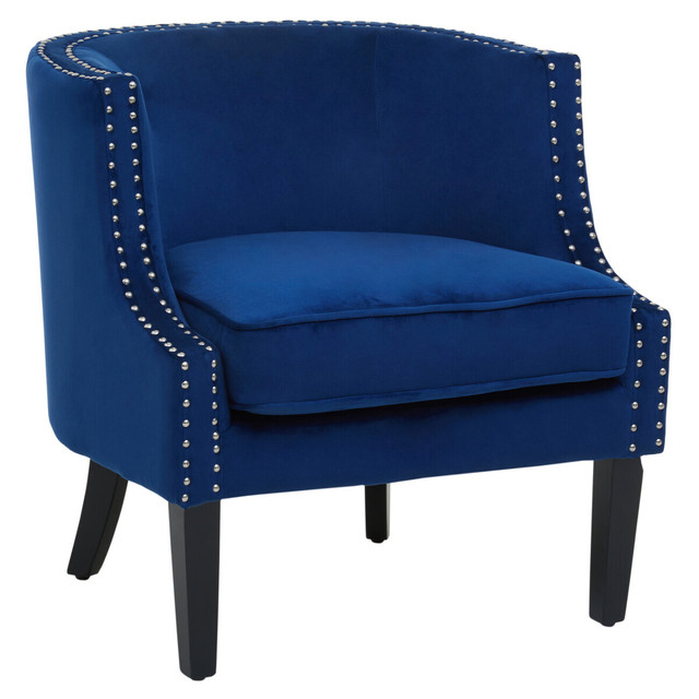 premier housewares Larissa Blue Velvet Studded Chair