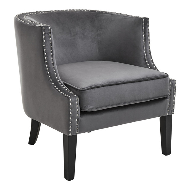 Premier Housewares Larissa Grey Velvet Studded Chair
