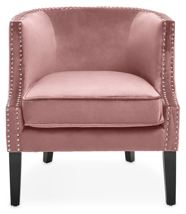Premier Housewares Larissa Pink Velvet Studded Chair