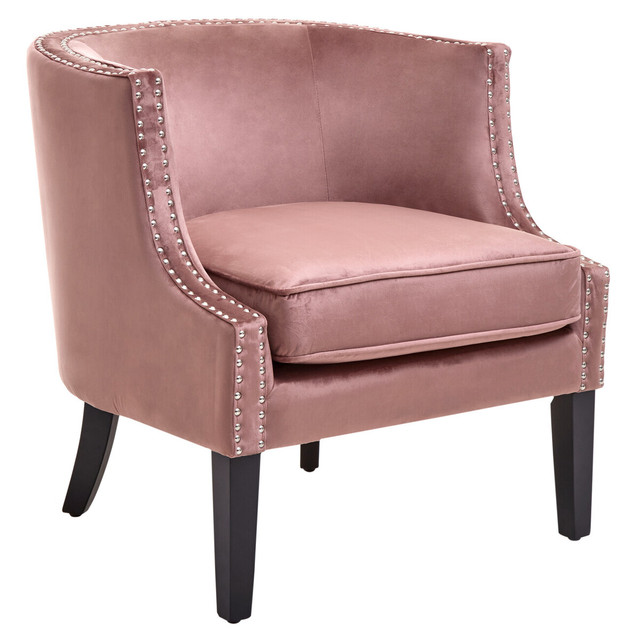 premier housewares Larissa Pink Velvet Studded Chair