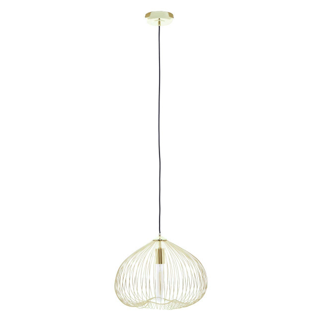 Premier Housewares Lavis 1 Bulb Gold Finish Pendant Light