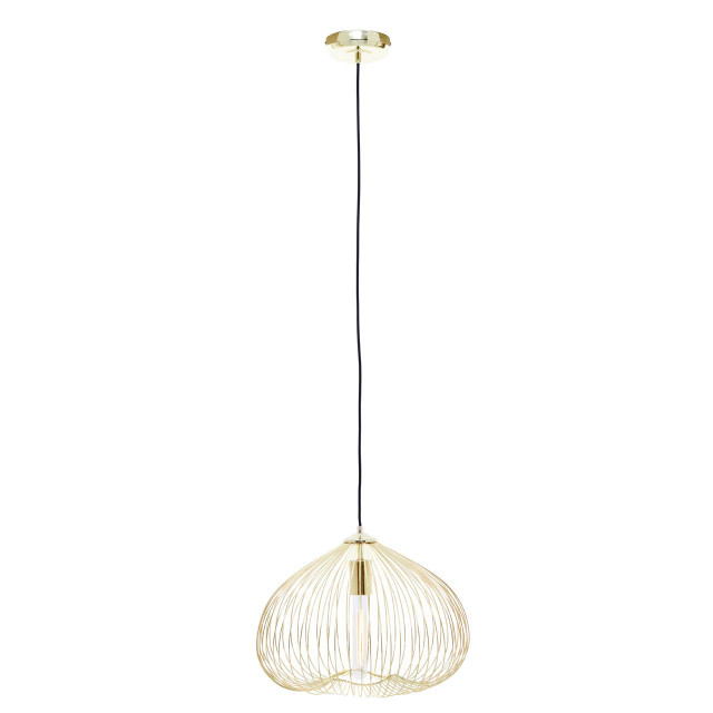 Premier Housewares Lavis 1 Bulb Gold Finish Pendant Light