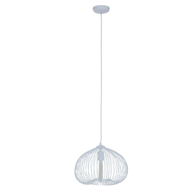 premier housewares Lavis 1 Bulb White Finish Pendant Light