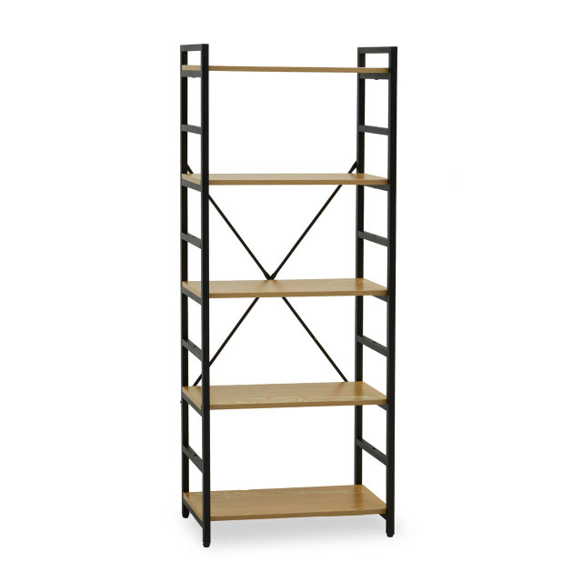premier housewares Laxton 5 Tier Light Oak Effect Shelf Unit