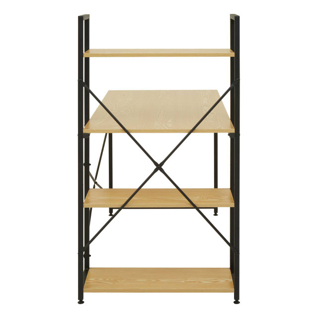 Premier Housewares Laxton Light Oak Effect Desk With Shelves