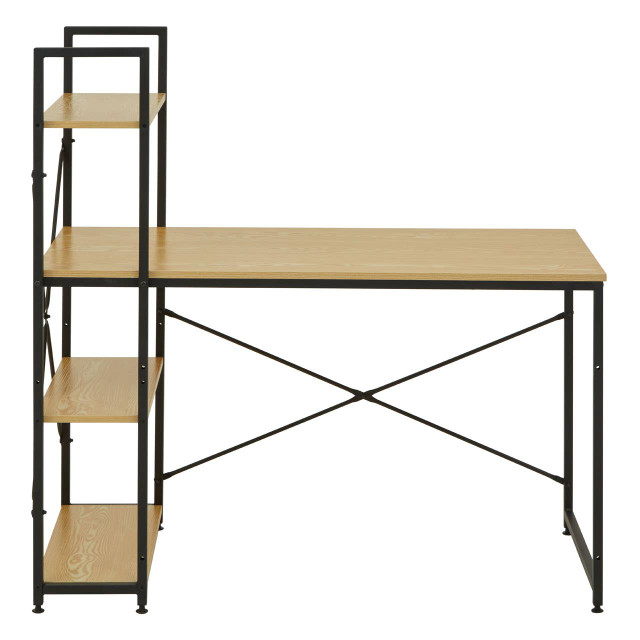 premier housewares Laxton Light Oak Effect Desk With Shelves