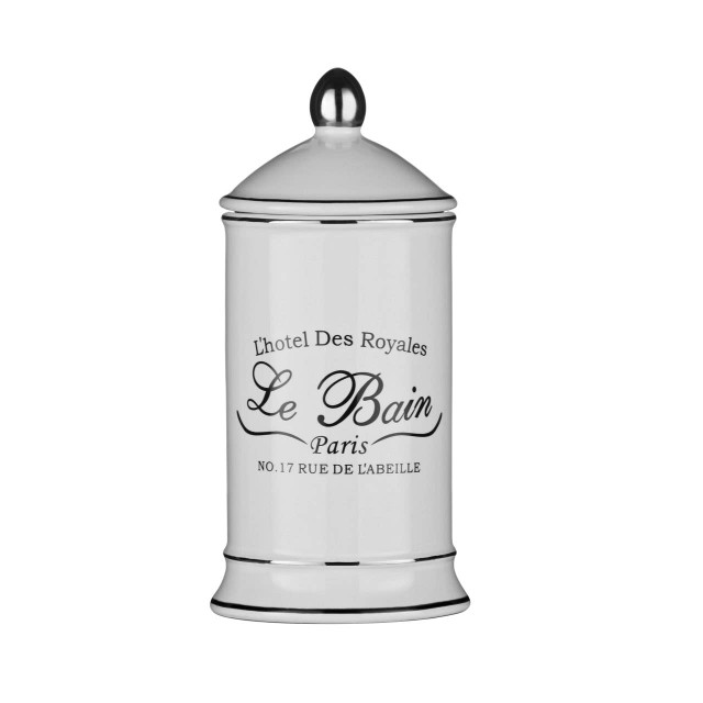 premier housewares Le Bain White Ceramic Cotton Bud Storage Jar