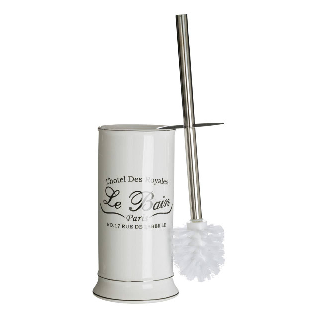 Premier Housewares Le Bain White Toilet Brush With Holder