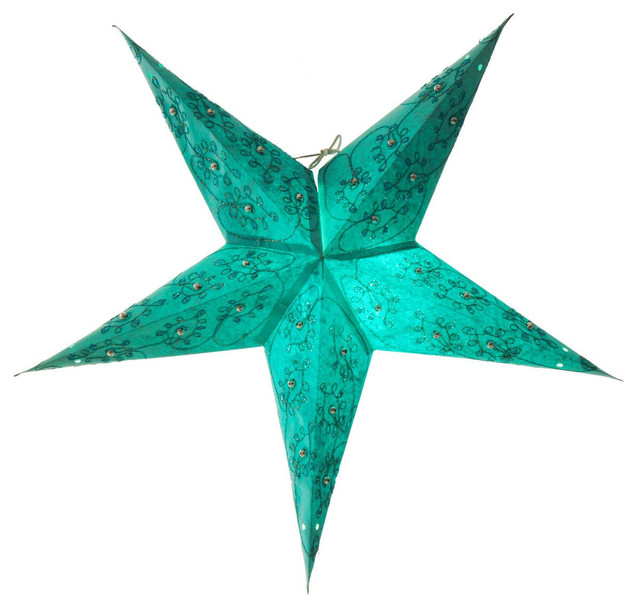 Premier Housewares Leela 5 Point Turquoise Paper Star