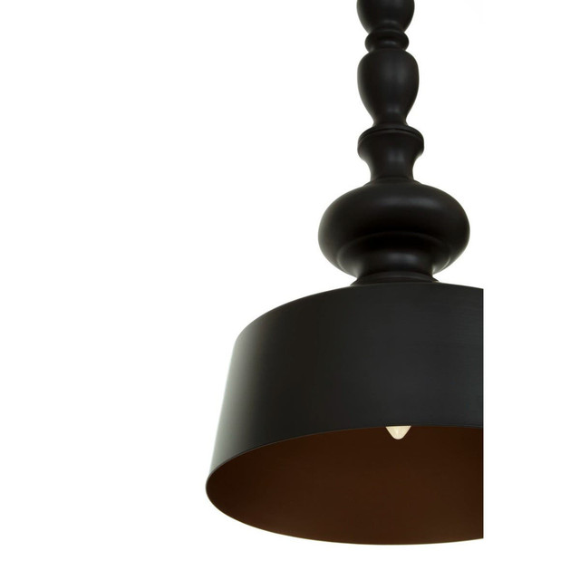 Premier Housewares Leni Black Matte Iron Pendant Light