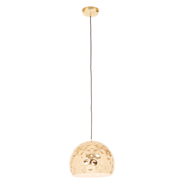 Premier Housewares Leni Gold Finish Dome Pendant Light