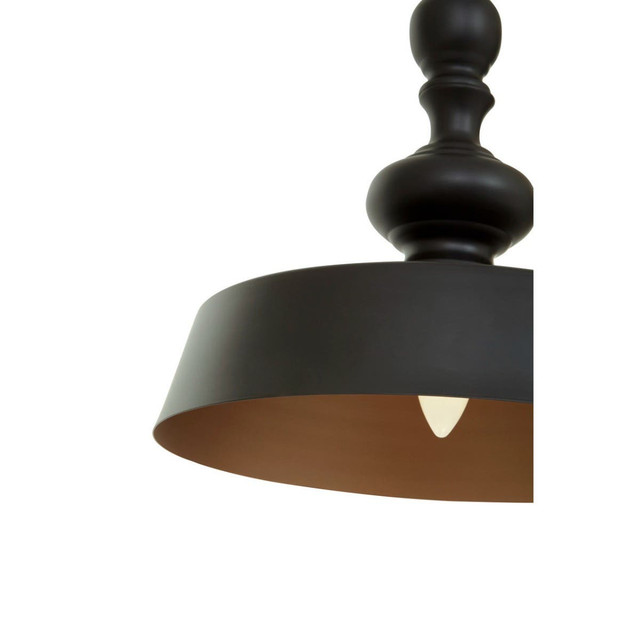 Premier Housewares Lenno Small Leni Black And Gold Pendant Light