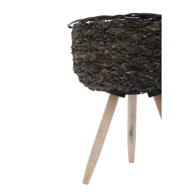 Premier Housewares Lentigo Set Of Two Black Planters