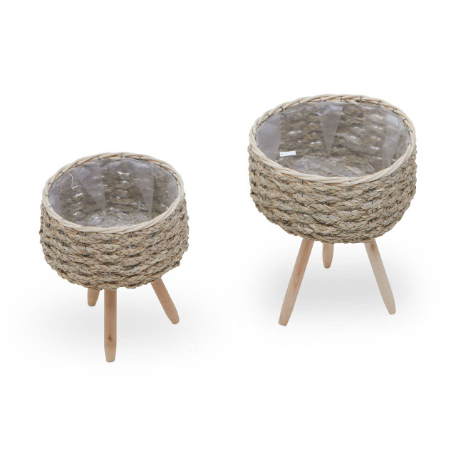 Premier Housewares Lentigo Set Of Two Natural Planters