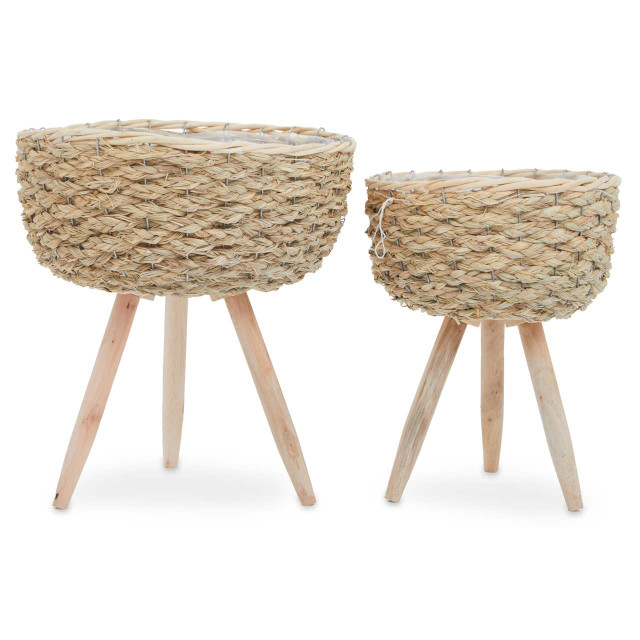 premier housewares Lentigo Set Of Two Natural Planters