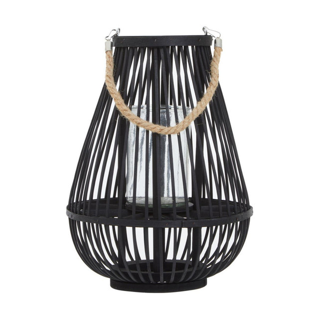 Premier Housewares Lentigo Small Black Bamboo Lantern