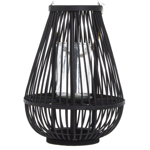 premier housewares Lentigo Small Black Bamboo Lantern