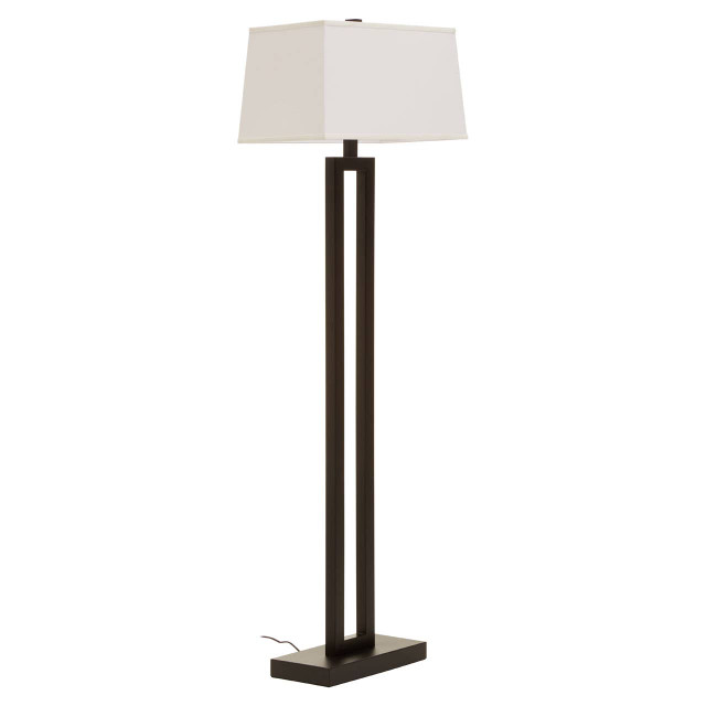 Premier Housewares Leora Black And White Floor Lamp