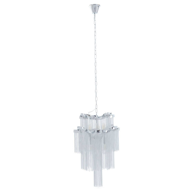 Premier Housewares Lerici 2 Tier 6 Light Chrome Pendant 51cm