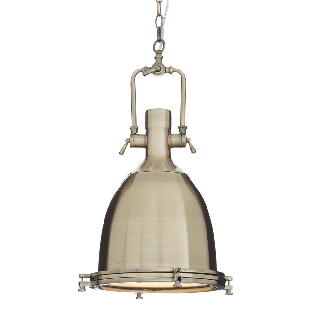 Premier Housewares Lexington Large Antique Brass Pendant Light